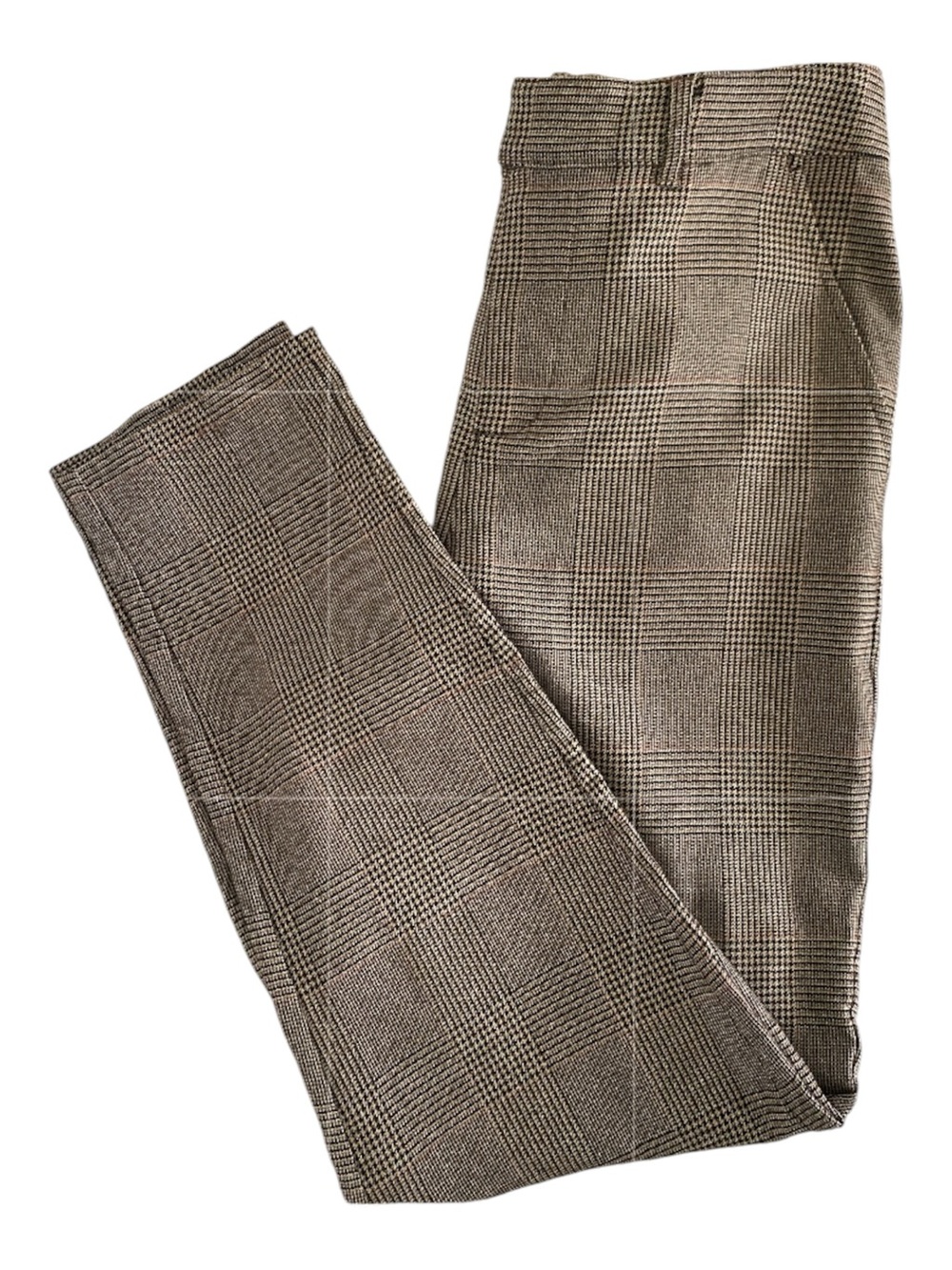 Garnet Hill Brown Glen Plaid Trousers Ankle Pants 4 Quiet Luxury Dark Academia